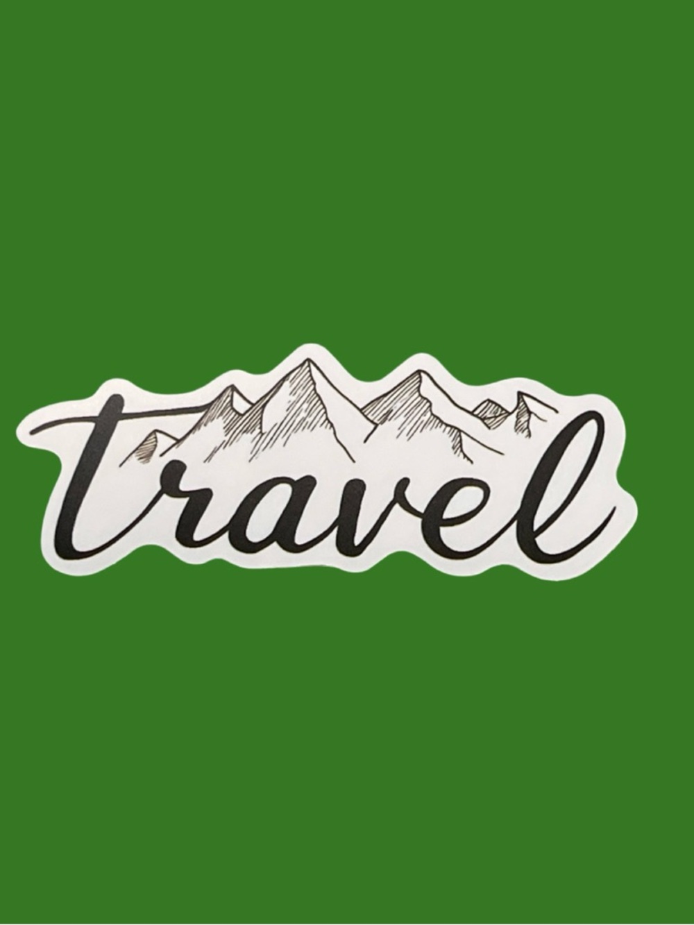 Travel Sticker with Mountains